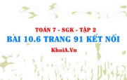 Bài 10.6 trang 91 Toán 7 Kết nối tri thức Tập 2